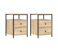 vidaXL Mesitas Noche 2 uds Madera ingeniería Roble Sonoma 44x45x60 cm