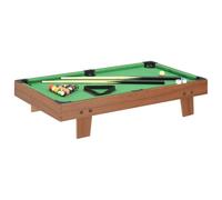vidaXL Mini Mesa de Billar Juego Simulación Deportes Diversión Casa Hogar Pub Local Sala Juegos Entretenimiento Robusto Marrón y Verde 92x52x19cm