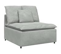 vidaXL Módulo Central de sofá Modular con Cojines, Gris Claro, 100 cm
