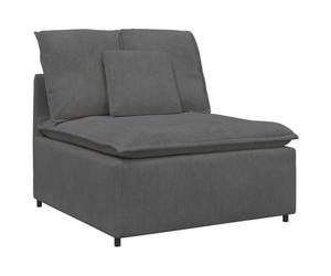 vidaXL Módulo Central de sofá Modular con Cojines, Gris Oscuro, 100 cm