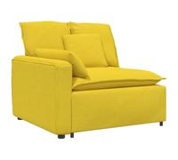 vidaXL Módulo de reposabrazos para sofá Modular con Cojines, Color Amarillo Claro, 100 cm