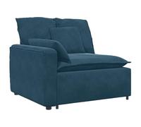 vidaXL Módulo de reposabrazos para sofá Modular con Cojines, Color Azul, 100 cm