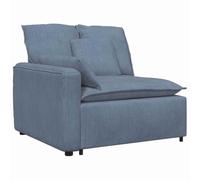 vidaXL Módulo de reposabrazos para sofá Modular con Cojines, Color Azul, 100 cm
