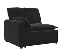 vidaXL Módulo de reposabrazos para sofá Modular con Cojines, Color Negro, 100 cm