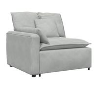 vidaXL Módulo de reposabrazos para sofá Modular con Cojines, Gris Claro, 100 cm