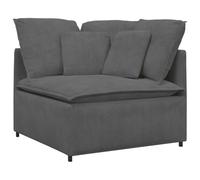 vidaXL Módulo esquinero de sofá Modular con Cojines, Gris Oscuro, 100 cm