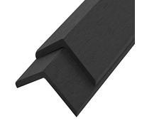vidaXL Molduras Angulares 5 uds, Perfiles en Forma de Ángulo, Remates de Esquina de Tarima, Bordes Cantoneras para Terraza, WPC Negro 170 cm