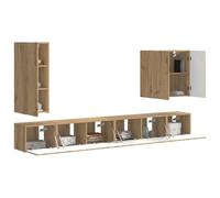 vidaXL Montaje en la Pared 6 pcs Roble Artesanal, Muebles estilizados para el hogar, Conjuntos multifuncionales, soluciones de Almacenamiento eficientes para una Vida organizada y flexibilidad interi