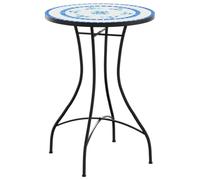 Mesa De Bistró De Mosaico Cerámica Azul Y Blanco Ø50x70 Cm Vidaxl