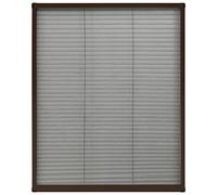 vidaXL Mosquitera Plisada para Ventanas Red Rejilla contra Insectos Moscas Cortina Plisada Ajustar Verano Fácil de Colocar Aluminio Marrón 80x100 cm