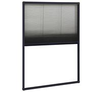 vidaXL Mosquitera Plisada para Ventanas Rejilla Red Insectos Moscas Avispas Abejas Balcón Terraza Persiana Protección Aluminio Antracita 80x120cm