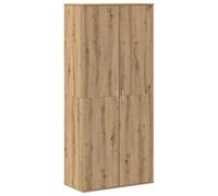 vidaXL Mostrador Alto de Roble Artesanal 80X39X178Cm Madera Buena Armario de Almacenamiento Diseño Moderno para Sala de Estar Dormitorio Dispositivo de Sujeción para Pared Incluido Organizador de Zap