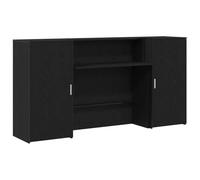 vidaXL Mostrador de recepción roble negro 200x50x103,5 cm, mostrador de recepción, mostrador de recepción de oficina, mostrador de caja