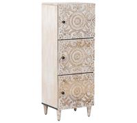 vidaXL Mueble Alto 40 x 33,5 x 110 cm Madera de Mango Maciza, Sala de Estar, Moderna, Minimalista, luz Suave, Muebles Elegantes, Plantas Verdes, Colores cálidos, Ambiente Acogedor