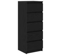 vidaXL Mueble Aparador con Cajones Roble Negro 37,5x35x99cm Madera Ingeniería, Armario de Almacenamiento