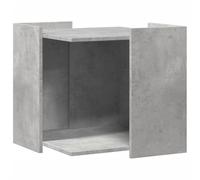 vidaXL Mueble arenero de Gatos Madera Gris hormigón 53x53x51 cm, Mueble de arenero para Gatos, Muebles para Caja de Arena, Armario para arenero para Gatos