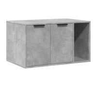 vidaXL Mueble arenero para Gatos Madera Gris hormigón 80x50x45 cm, Mueble de arenero para Gatos, Muebles para Caja de Arena, Armario para arenero para Gatos