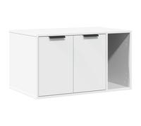 vidaXL Mueble arenero para Gatos Madera ingeniería Blanco 80x50x45 cm, Mueble de arenero para Gatos, Muebles para Caja de Arena, Armario para arenero para Gatos