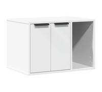 vidaXL Mueble arenero para Gatos Madera ingeniería Blanco 60x40x40 cm, Mueble de arenero para Gatos, Muebles para Caja de Arena, Armario para arenero para Gatos