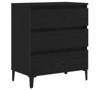 vidaXL Aparador moderno de roble negro con 3 cajones para comedor y sala elegante Mesa de buffet en madera de buena calidad con acabado mate Organizador Mueble solución moderna armario en casa