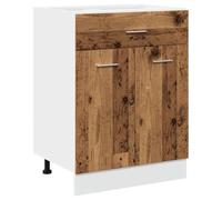 vidaXL Armario inferior madera ingeniería envejecida 60x46x81,5 cm, armario de cocina, armario, armario con cajones, armario inferior de cocina