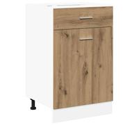 vidaXL Mueble bajo con cajón Lyon de Roble Artesanal, 40 x 46 x 81,5 cm, Madera de ingeniería,