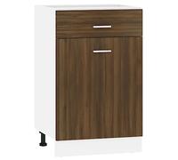 vidaXL Armario Inferior Mueble Aparador Cocina Cajones Almacenamiento Organizador Estantería Auxiliar Hogar Madera Contrachapada Marrón Roble