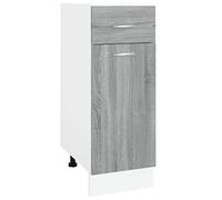 vidaXL Armario Bajo de Cocina Mueble Auxiliar Inferior Comedor Estante Compartimiento Cajón Almacenamiento Contrachapada Gris Sonoma