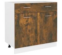 vidaXL Mueble bajo con cajón Lyon Roble Ahumado 80x46x81,5 cm Madera de ingeniería