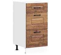 VIDAXL Mueble Bajo De Cocina Kalmar De Madera Antigua De Ingeniería, Mueble Bajo De Fregadero Con Cajón, 40 Cm × 46 Cm × 81.5 Cm