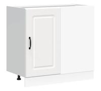 vidaXL Mueble bajo de Cocina Kalmar Madera de ingeniería Blanca, Mueble bajo de Fregadero, Mueble bajo de Cocina con cajón, Mueble bajo de Fregadero