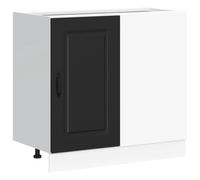 vidaXL Mueble bajo de Cocina Kalmar Madera de ingeniería Negra, Mueble bajo de Fregadero, Mueble bajo de Cocina con cajón, Mueble bajo de Fregadero