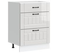 vidaXL Mueble bajo de Cocina Lucca Blanca de Alto Brillo, Mueble bajo de Fregadero, Mueble bajo de Cocina con cajón, Mueble bajo de Fregadero