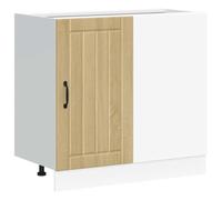 vidaXL Mueble bajo de cocina Lucca - Contrachapado Roble Sonoma - Base fregadero con cajón