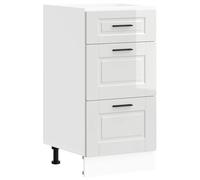 vidaXL Mueble bajo de Cocina Porto Alto Brillo Blanco, Mueble bajo de Fregadero, Mueble bajo de Cocina con cajón, Mueble bajo de Fregadero