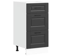 vidaXL Mueble bajo de Cocina Porto Madera contrachapada Negro, Mueble bajo de Fregadero, Mueble bajo de Cocina con cajón, Mueble bajo de Fregadero