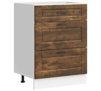 vidaXL Mueble bajo de Cocina Porto Roble Ahumado Madera reconstituida, Mueble bajo de Fregadero, Mueble bajo de Cocina con cajón, Mueble bajo de Fregadero