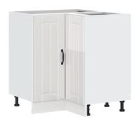 vidaXL Mueble bajo Esquina de Cocina Lucca Alto Brillo Blanco, gabinete de Base de Esquina, Unidad de Base de Esquina de Cocina, gabinete Inferior de Esquina