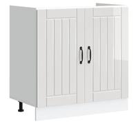 vidaXL Mueble bajo Fregadero Lucca Blanca de Alto Brillo, gabinete de Base de Cocina, Unidad Base de Fregadero de Cocina, cajón de gabinete de Base de Cocina