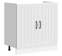 vidaXL Mueble bajo Fregadero Lucca Madera contrachapada Blanca, gabinete de Base de Cocina, Unidad Base de Fregadero de Cocina, cajón de gabinete de Base de Cocina