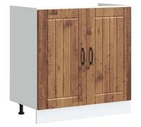 vidaXL Mueble bajo Fregadero Lucca Madera contrachapada Madera Antigua, gabinete de Base de Cocina, Unidad Base de Fregadero de Cocina, cajón de gabinete de Base de Cocina