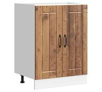 vidaXL Mueble bajo Fregadero Lucca Madera contrachapada Madera Antigua, gabinete de Base de Cocina, Unidad Base de Fregadero de Cocina, cajón de gabinete de Base de Cocina
