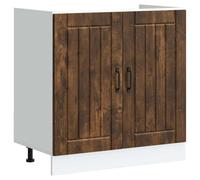 vidaXL Mueble bajo Fregadero Lucca Madera contrachapada Roble Ahumado, gabinete de Base de Cocina, Unidad Base de Fregadero de Cocina, cajón de gabinete de Base de Cocina