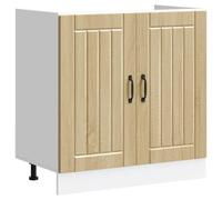 vidaXL Gabinete base de cocina Lucca – Mueble bajo fregadero, madera contrachapada Roble Sonoma