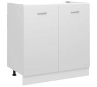 vidaXL Armario de Cocina Muebles Mobiliario Duradero Mesa de Trabajo Almacenamiento Cuencos Platos Ollas Alacena de Contrachapada Blanco 80x46x81,5 cm