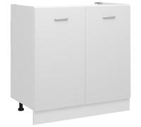 vidaXL Armario de Cocina Muebles Mobiliario Duradero Mesa de Trabajo Almacenamiento Cuencos Platos Ollas Alacena de Contrachapada Blanco 80x46x81,5 cm