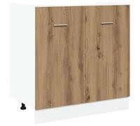 vidaXL Mueble bajo Fregadero Lyon Roble Artesanal 80x46x81,5 cm Madera de ingeniería