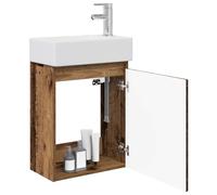 vidaXL Mueble bajo lavabo con grifo de madera vieja,