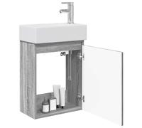 vidaXL Mueble bajo lavabo con grifo gris Sonoma,