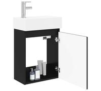 vidaXL Mueble bajo lavabo con grifo negro,